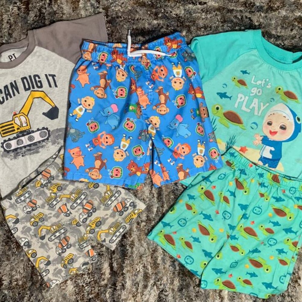 Boys PJ Sets & Swim Trunks Sz 5T